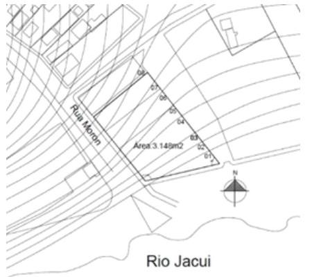 Figura 2 – Terreno do projeto, fonte: Mapa AutoCad. Acervo das autoras
