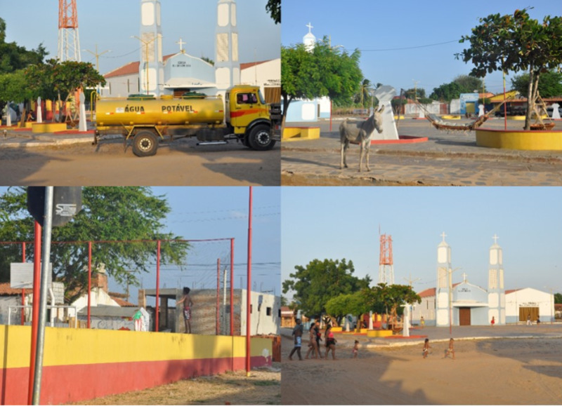 Figura 9– Imagens da praça de Barra Grande, o ponto de encontro da população local, fonte: Acervo dos autores, 2019.